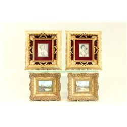 2 Pairs of Gilt Framed Italian Pictures