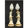 Image 1 : Pair of Figural Spelter Cherub Table Torch Lamps