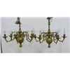 Image 1 : Pair of Williamsburg Style Brass Chandeliers
