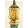Image 3 : Green Glass & Bronze Candlestick Mounted as Lamp