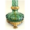 Image 5 : Green Glass & Bronze Candlestick Mounted as Lamp