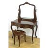 Image 1 : Mahogany Vanity With Swivel Mirror & Stool