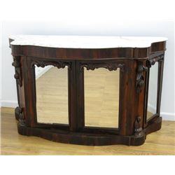 Marble Top Rosewood Victorian Sideboard