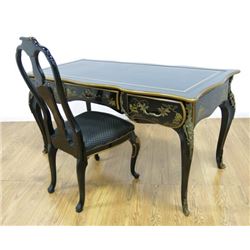 Karges Chinoiserie Bronze Mounted Desk & Chair