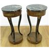 Pair of Black Marble Top Pedestals