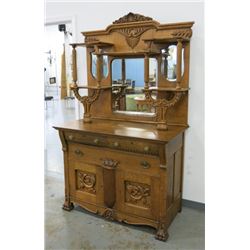 Victorian Oak Carved Sideboard