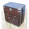 Image 1 : Chinese Wicker Trunk with Drawers & Metal Straps