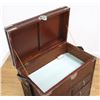 Image 3 : Chinese Wicker Trunk with Drawers & Metal Straps