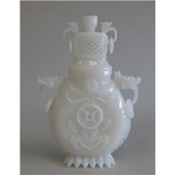 White Jade Style Covered Urn