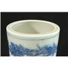 Image 3 : Pair of Blue & White Cylinder Vases