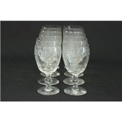 Set of 8 Antique Cut Glass Wine Glasses