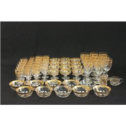 Gilt & Crystal Stemware & Bowls