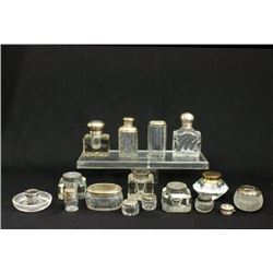 Assortment of Inkwells, Bottles & Candleholders