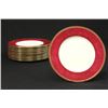 Image 1 : Set of 13 Wedgwood Ulander ruby dinner plates