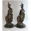 Image 1 : 2 Bronze Clad Contemporary Figures on Marble Bases