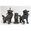 Image 2 : 3 Bronze Foo Dogs