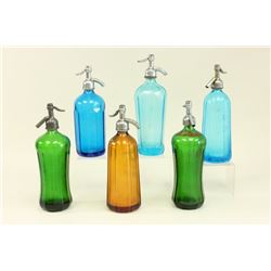 6 Colored Seltzer Bottles