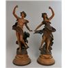 Image 2 : Pair of Man & Woman Spelter Figurines