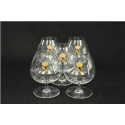 Set of 5 Baccarat Crystal Napoleon Brandy Snifters