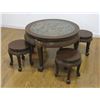 Image 2 : Round Carved Figural Chinese Coffee Table