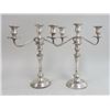 Image 1 : Pair of Sterling Silver 3 Light Candelabra