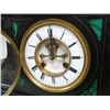 Image 2 : Black Slate & Malachite 19th c Mantle Clock