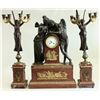 Image 1 : 3 Piece Bronze & Rouge Marble Clock Set