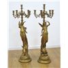 Image 1 : Pair Gilt Composition Figural 6 Arm Candelabra
