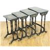 Image 1 : Nest of 4 Chinese Export Gilt Black Lacquer Tables