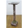 Image 1 : Bronze Mounted Top Square Rouge Marble Pedestal