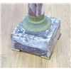 Image 2 : Bronze Mounted Top Square Rouge Marble Pedestal