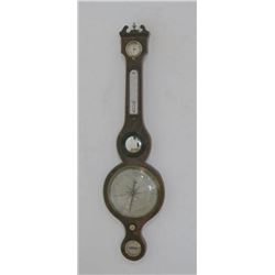 English Barometer Mahogany Column Thermometer