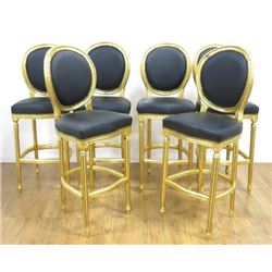 Set of 6 Giltwood Bar Stools