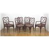 Image 1 : Set of 6 Red Faux Bamboo Mid Century Chairs