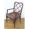 Image 2 : Set of 6 Red Faux Bamboo Mid Century Chairs