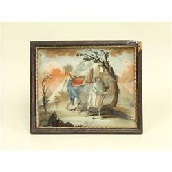 19th C. Reverse Painted Mythological Scene