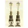 Image 1 : Pair of 19th C. French Bronze & Ormolu Oil Lamps