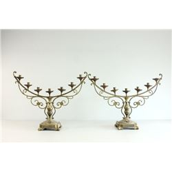 Pair of 19th Century Gilt Brass Candelabra