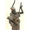 Image 5 : Pr. 19th C. Polychromed White Metal Figural Lamps