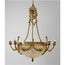 Louis XVI Style Ormolu 6 Light Chandelier