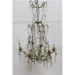 Louis XV Style Gilt Metal & Cut Glass Chandelier