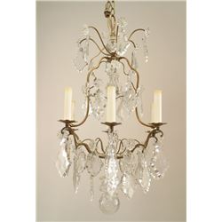 Louis XV Style Brass & Cut Glass Chandelier