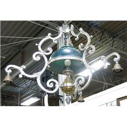 Victorian Silvered Metal 4 Light Chandelier