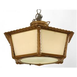 Gold Painted Cast Metal Ceiling Fixture