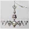 Image 1 : Georgian Style Silvered Metal 6 Light Chandelier