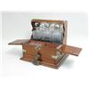 Image 2 : Oak Victorian Tantalus Set with 3 Crystal Bottles
