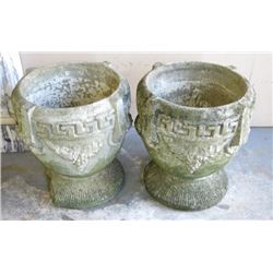 2 Pair Cement Jardinieres