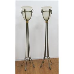 Pair of Modern Brass & Metal Torcheres