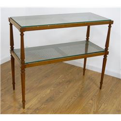 Tommi Parzinger Caned Two Tier Side Table