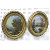 Image 1 : Pair of 19th c. reverse paintings on glass